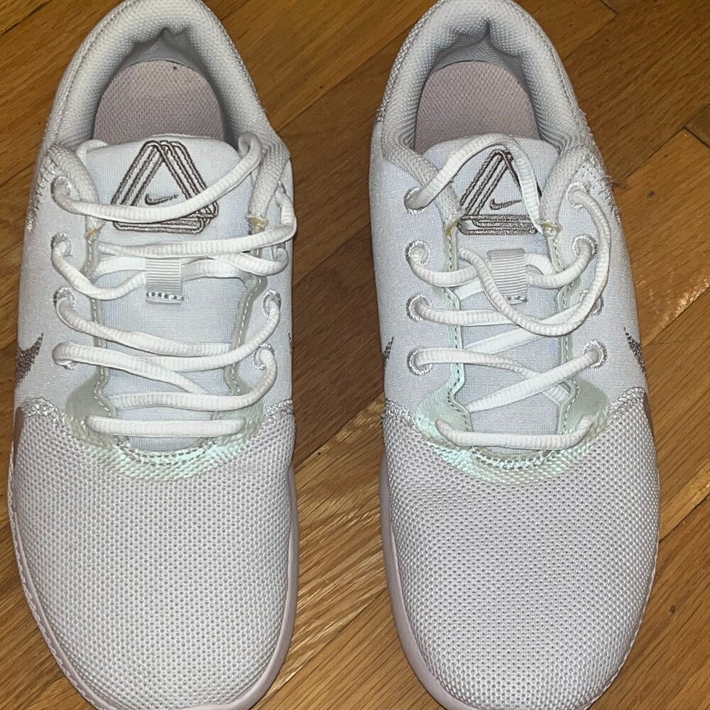 Nike Women's Flex running sneakers White rose gold/pink trainers 9.5 EUC - Picture 3 of 8